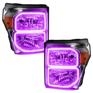 Ford F-350 Headlight Assemblies - ORACLE Lighting - LED Halo ColorSHIFT with BC1 Controller - `11-`16 Ford F-350 Headlight Assemblies - ORACLE Lighting - LED Halo ColorSHIFT with BC1 Controller - `11-`16